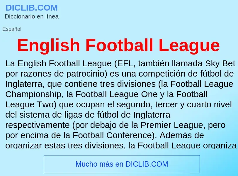 Что такое English Football League - определение