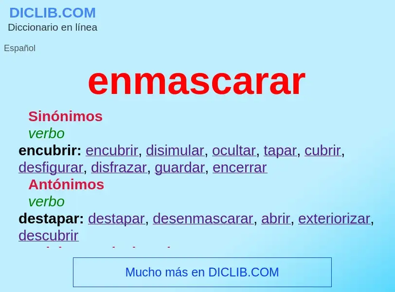 What is enmascarar - definition