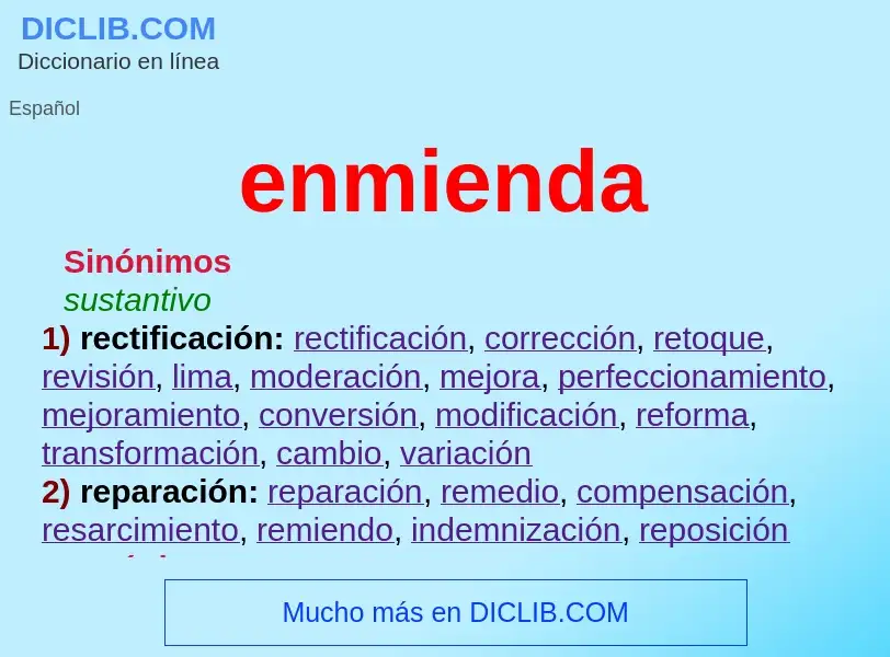 What is enmienda - meaning and definition