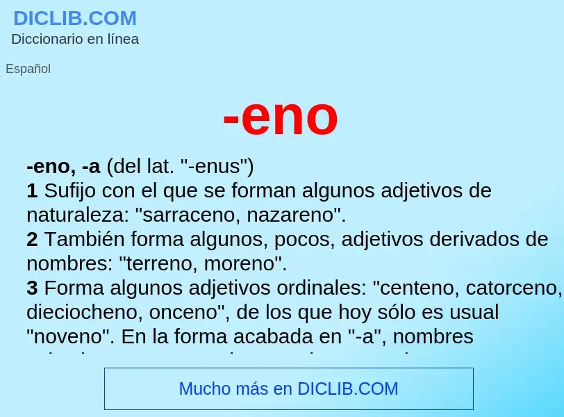 Wat is -eno - definition