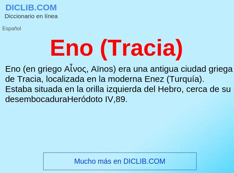 Wat is Eno (Tracia) - definition