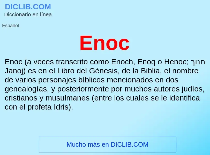 ¿Qué es Enoc? - significado y definición