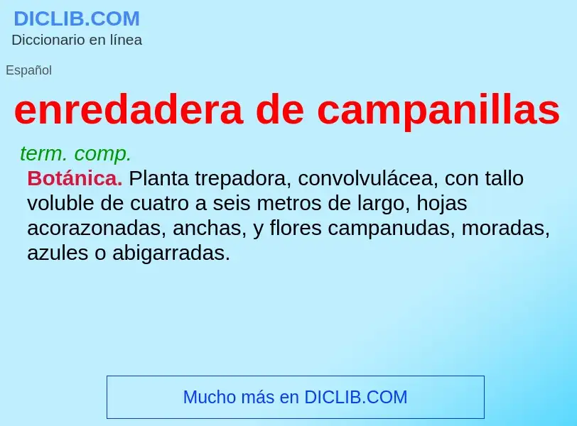 What is enredadera de campanillas - meaning and definition