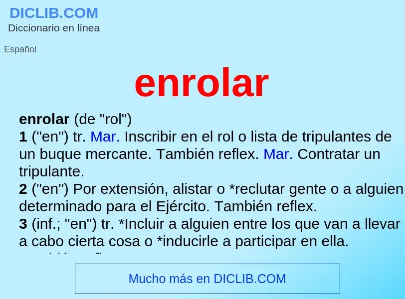 ¿Qué es enrolar? - significado y definición