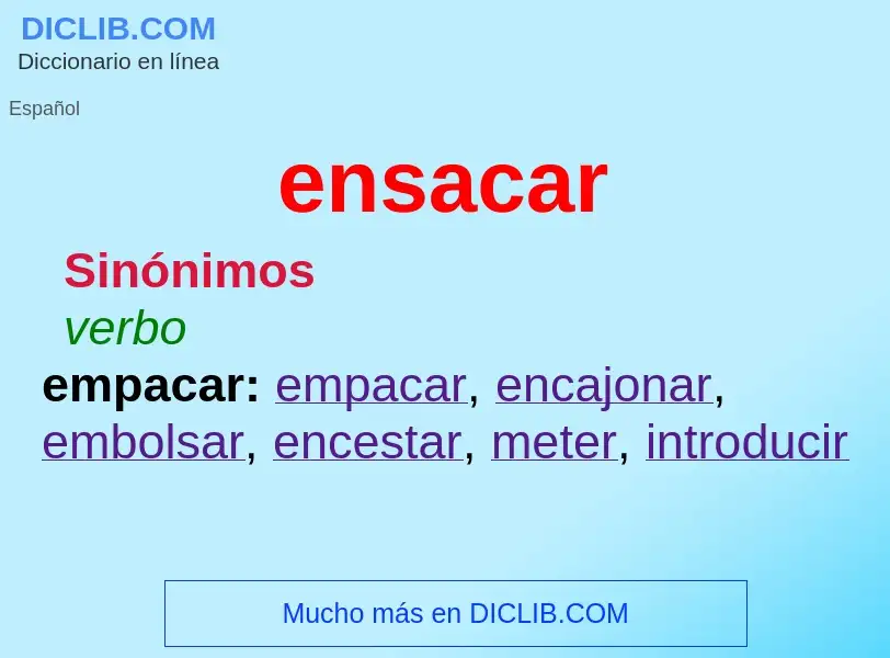 O que é ensacar - definição, significado, conceito