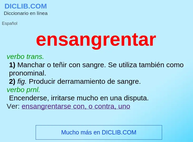 What is ensangrentar - definition