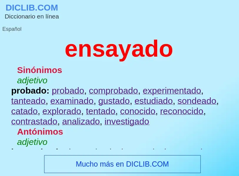 What is ensayado - definition