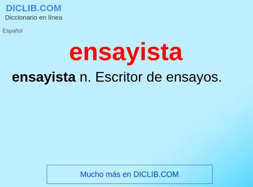 What is ensayista - definition