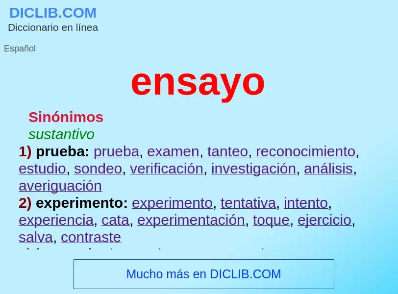 What is ensayo - definition