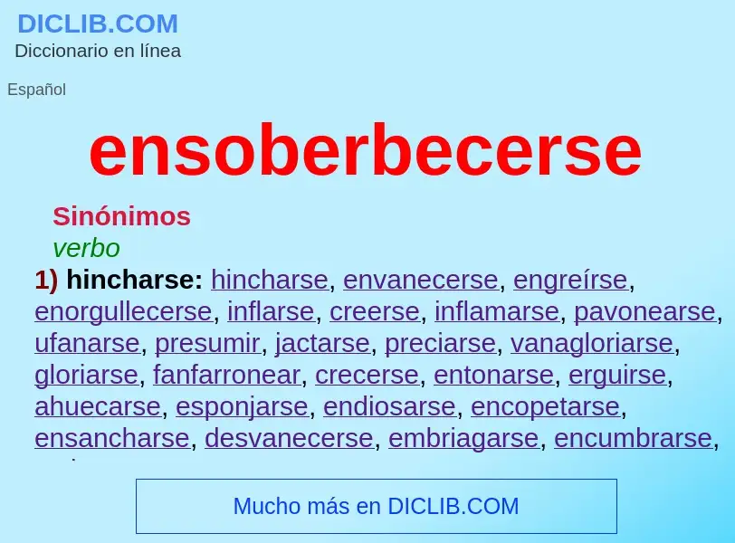 What is ensoberbecerse - definition