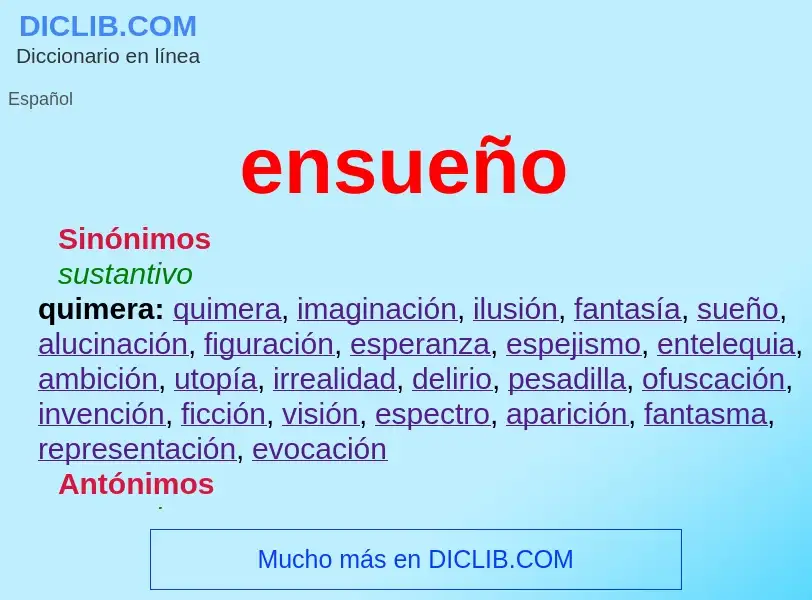 What is ensueño - meaning and definition