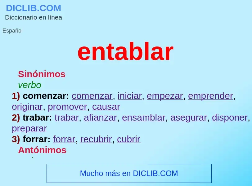 Wat is entablar - definition