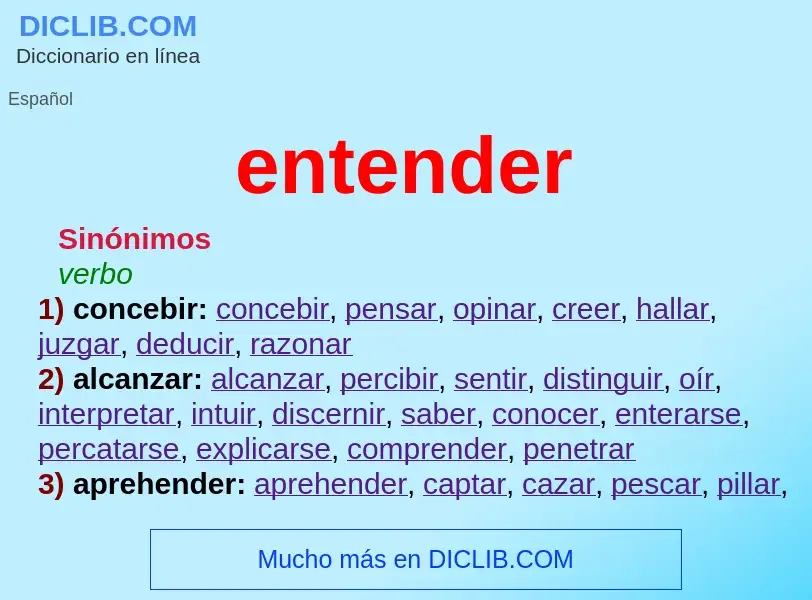 Wat is entender - definition