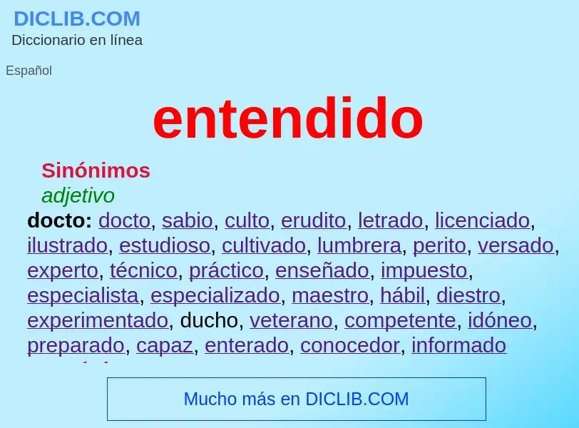 What is entendido - definition