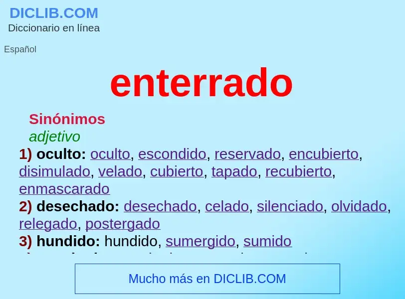 What is enterrado - definition