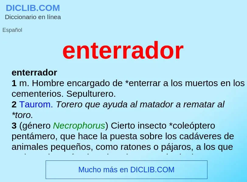 Wat is enterrador - definition