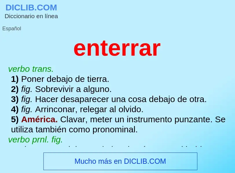 What is enterrar - definition