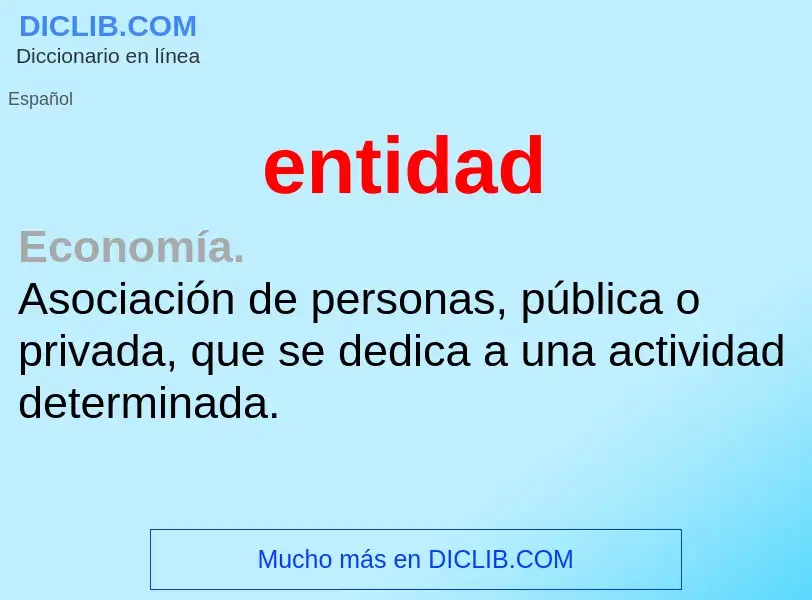 What is entidad - definition