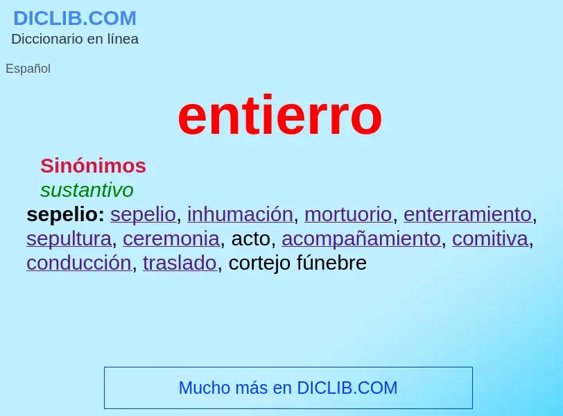 Wat is entierro - definition