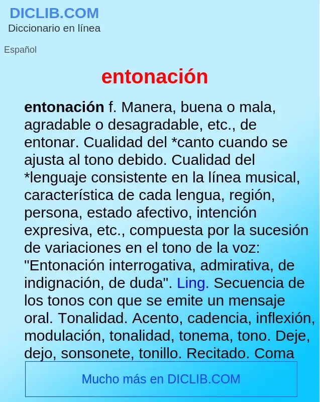 Wat is entonación - definition