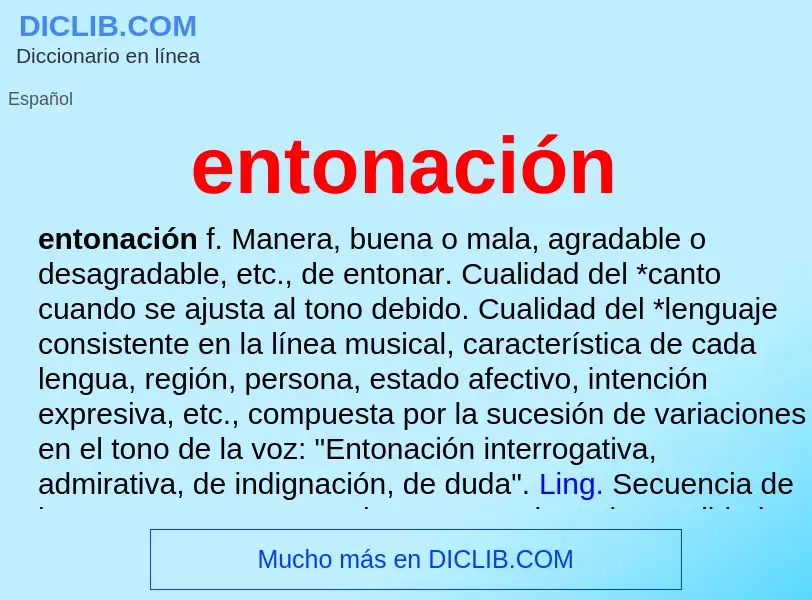 Wat is entonación - definition