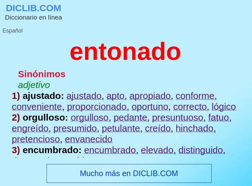 What is entonado - definition