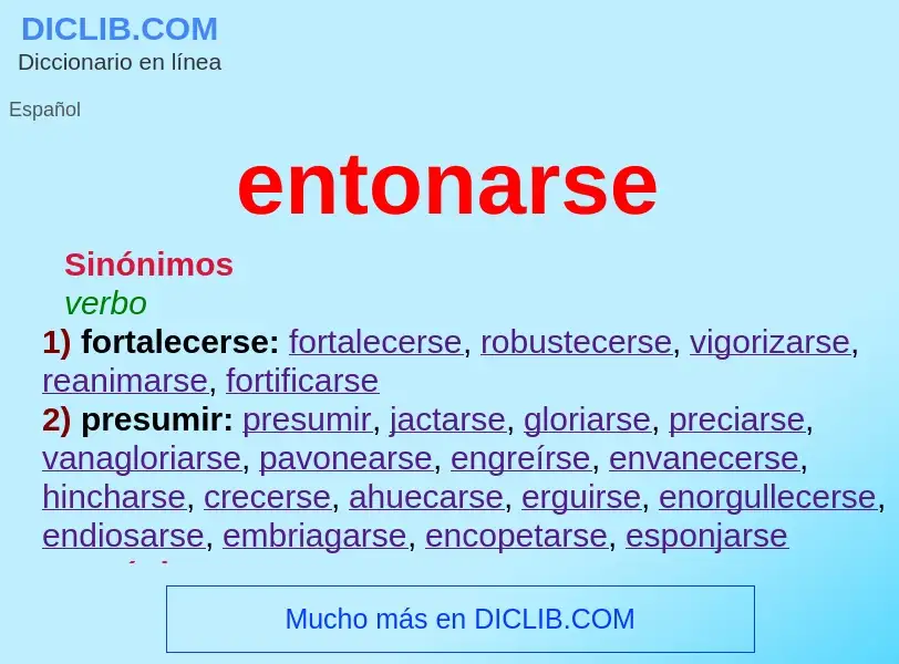 What is entonarse - meaning and definition