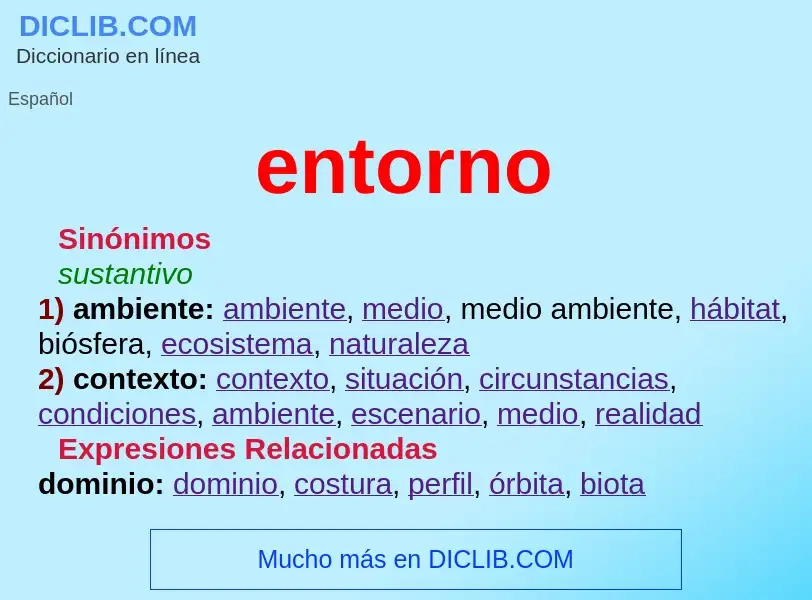 Wat is entorno - definition