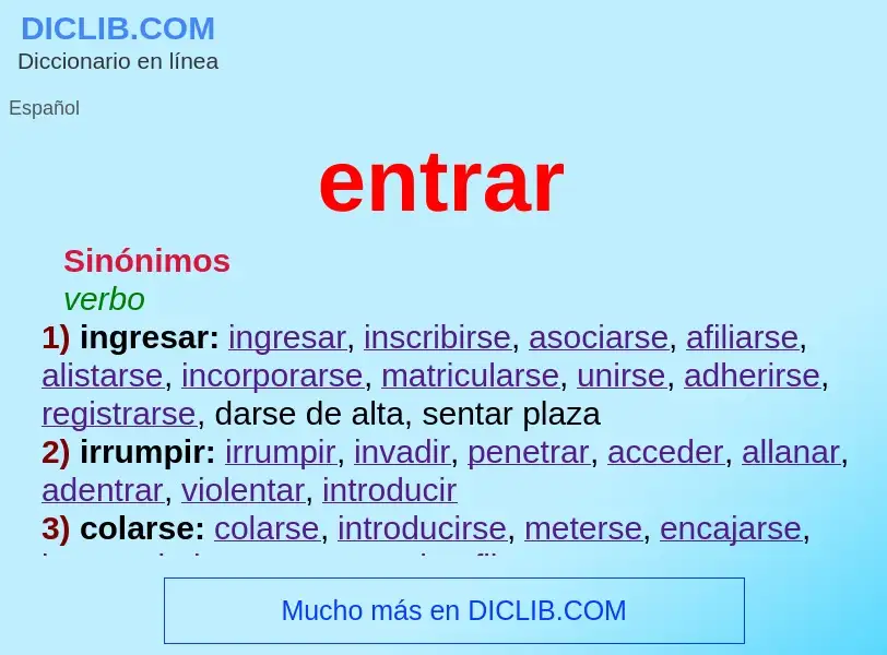 Wat is entrar - definition