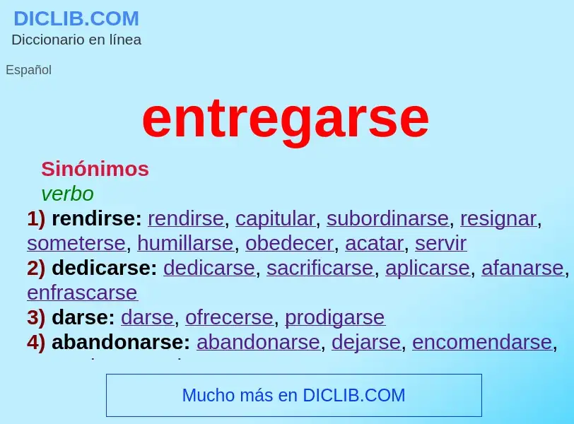 What is entregarse - meaning and definition