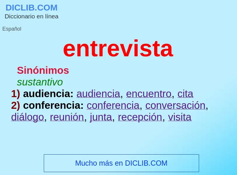 What is entrevista - meaning and definition