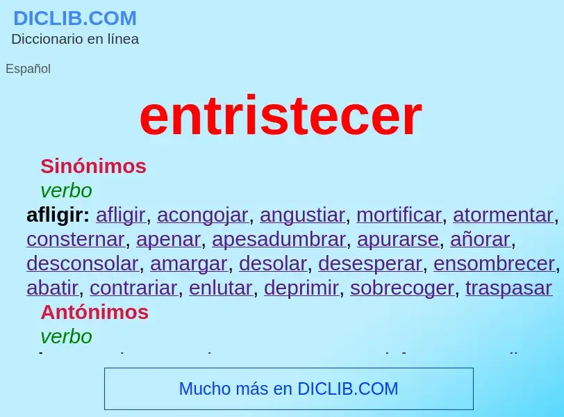 What is entristecer - definition