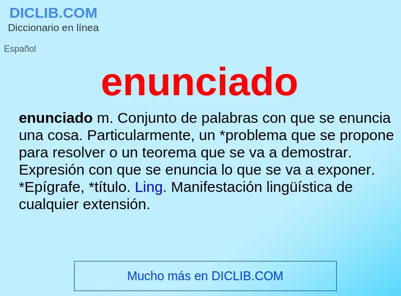 Wat is enunciado - definition