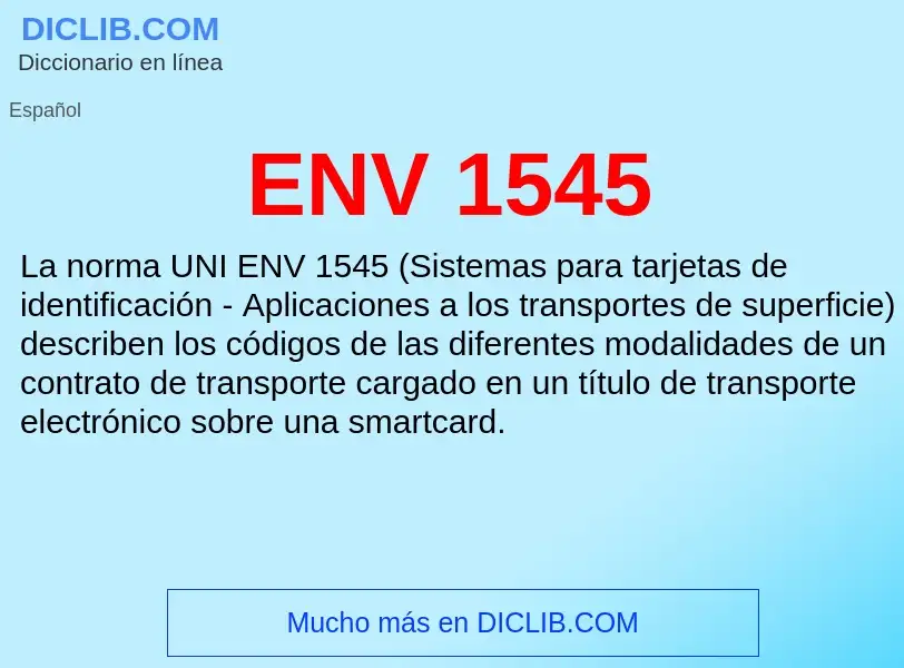 Что такое ENV 1545 - определение