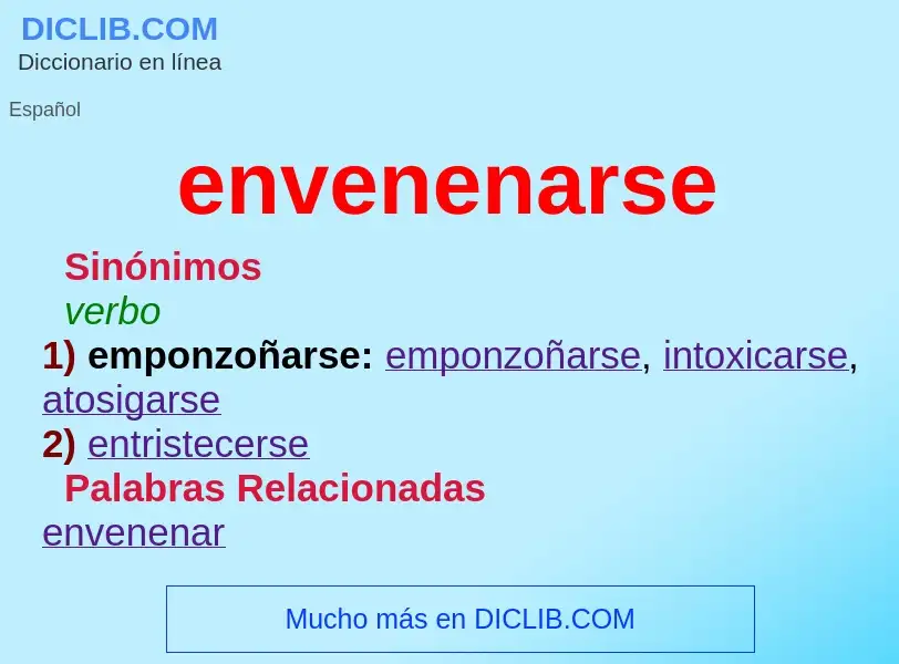 What is envenenarse - definition