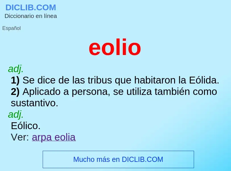 ¿Qué es eolio? - significado y definición