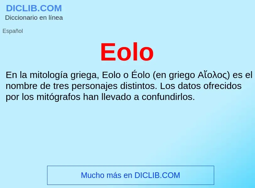 ¿Qué es Eolo? - significado y definición