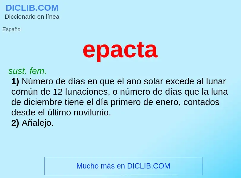 O que é epacta - definição, significado, conceito