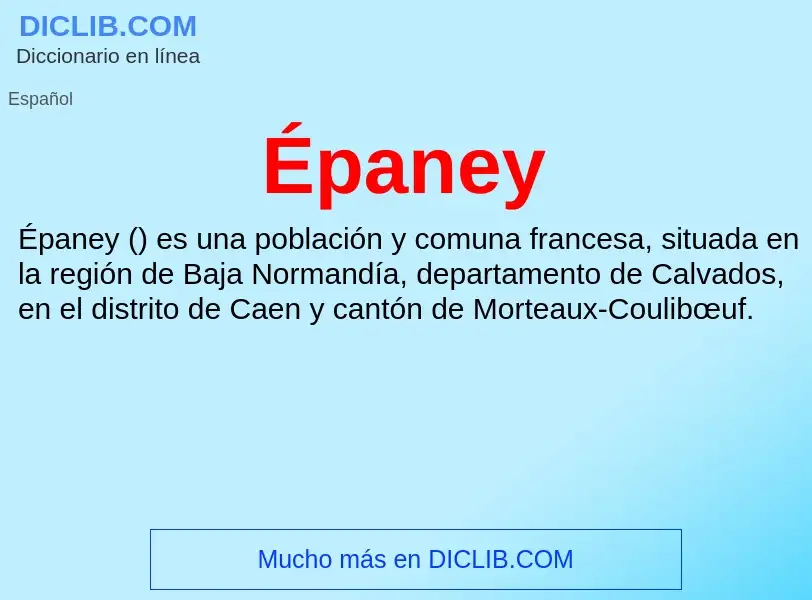 ¿Qué es Épaney? - significado y definición