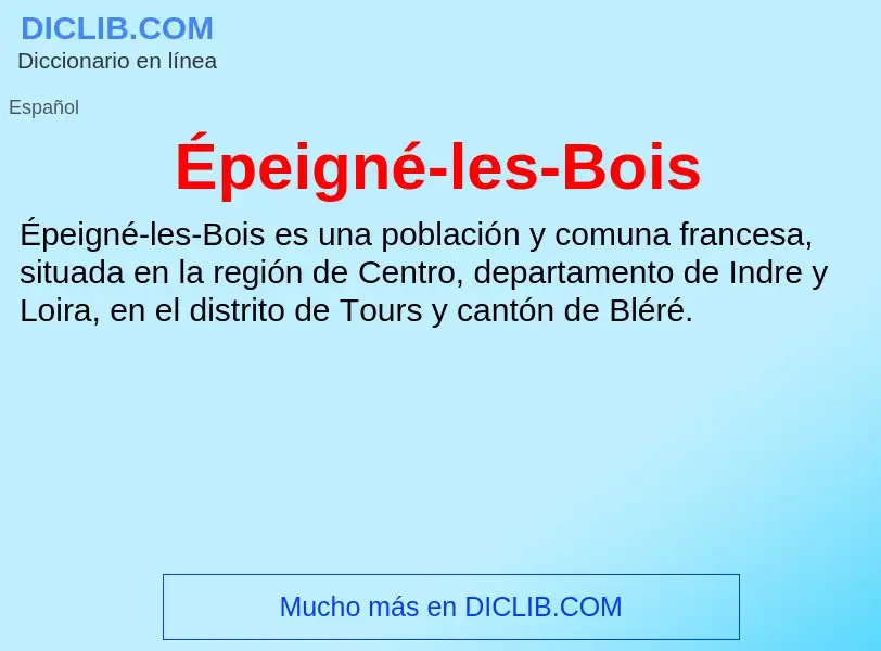 ¿Qué es Épeigné-les-Bois? - significado y definición