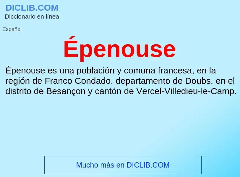 ¿Qué es Épenouse? - significado y definición