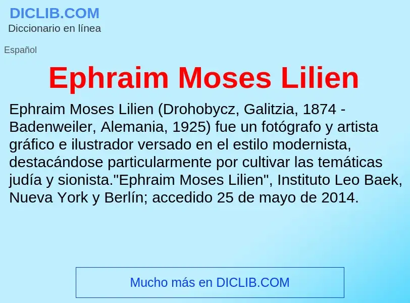 O que é Ephraim Moses Lilien - definição, significado, conceito