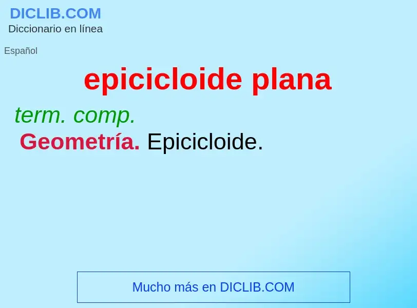 O que é epicicloide plana - definição, significado, conceito