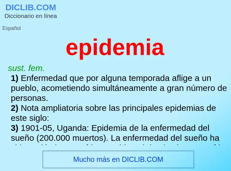 Che cos'è epidemia - definizione