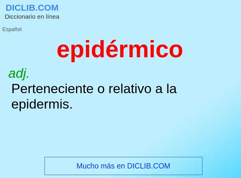 ¿Qué es epidérmico? - significado y definición