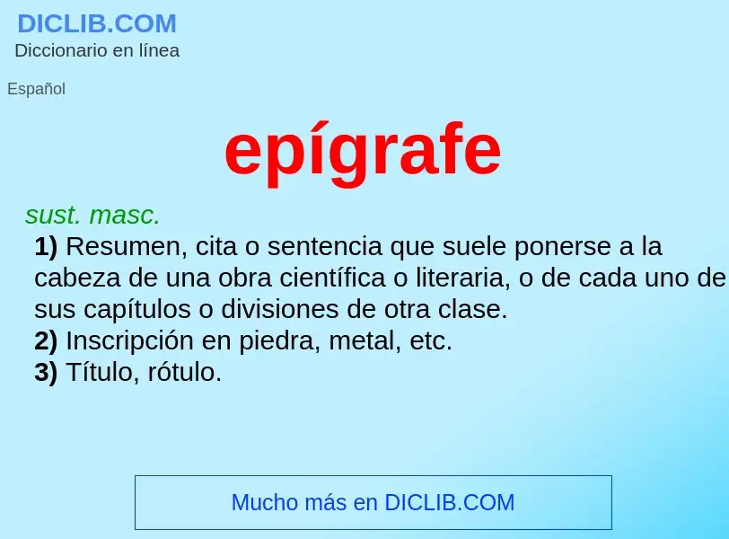 Wat is epígrafe - definition