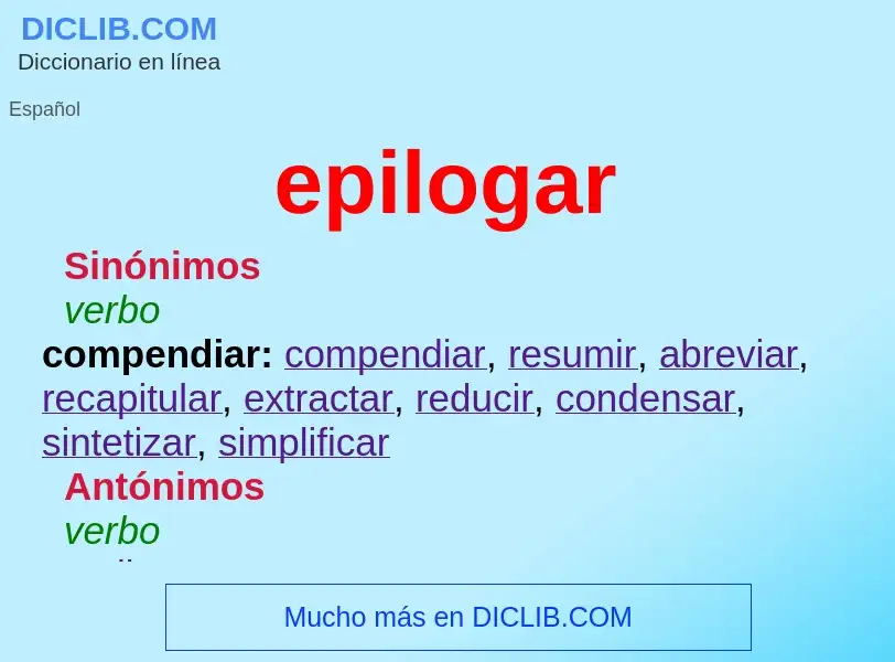 ¿Qué es epilogar? - significado y definición