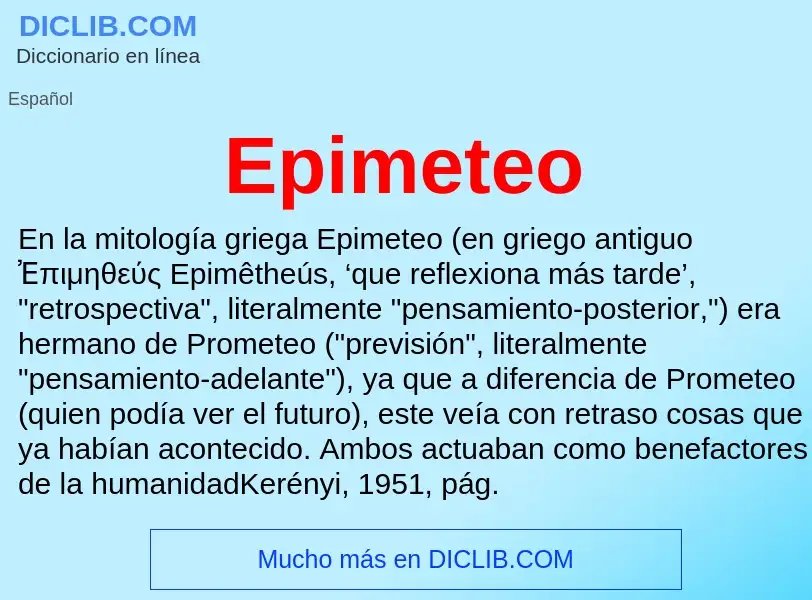 O que é Epimeteo - definição, significado, conceito