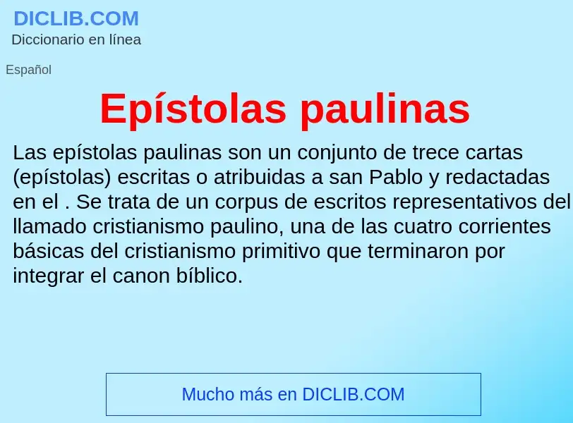 ¿Qué es Epístolas paulinas? - significado y definición