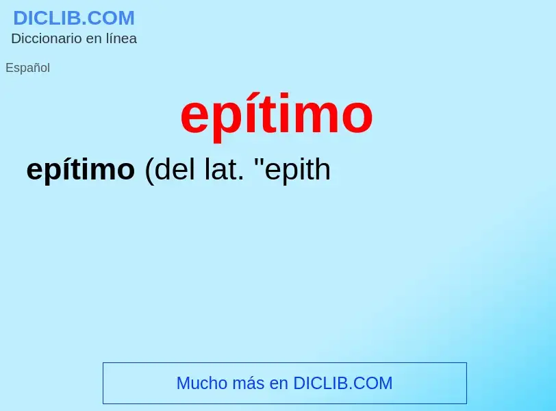 ¿Qué es epítimo? - significado y definición